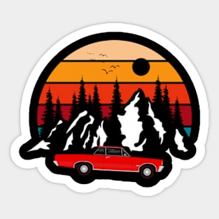 Sunset travel retro vibe Sticker